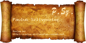 Paulus Szilveszter névjegykártya