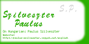 szilveszter paulus business card